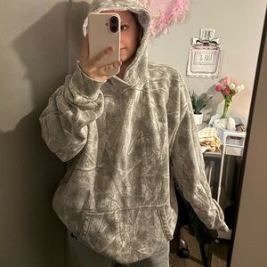 Abercrombie & Fitch Cream and Gray Camo Hoodie